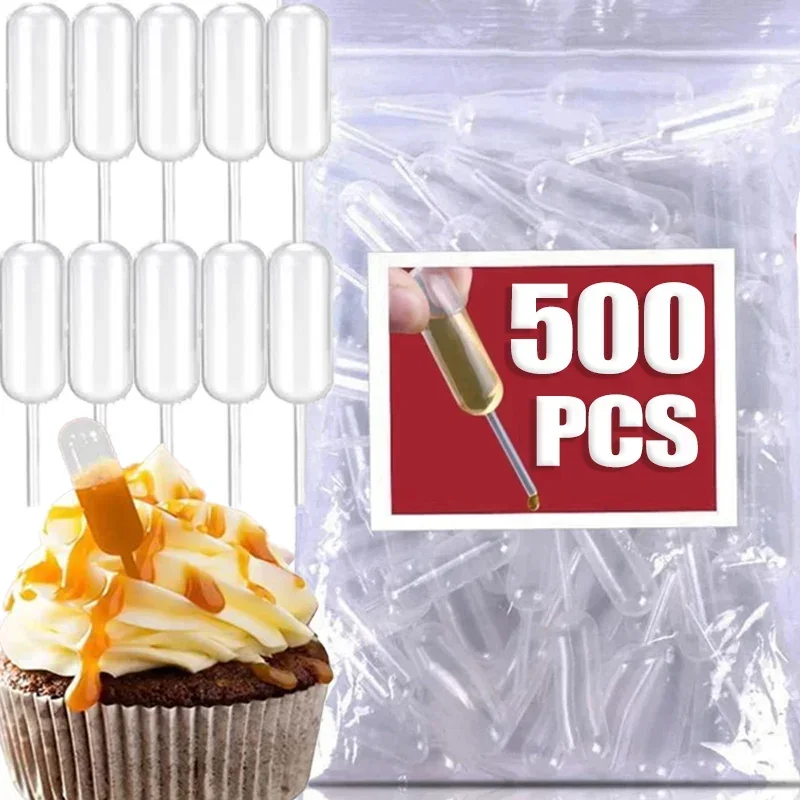 50/500pcs מיני droppppettes droppipettes dropper עבור רוטב קאפקייק העברה רוטב