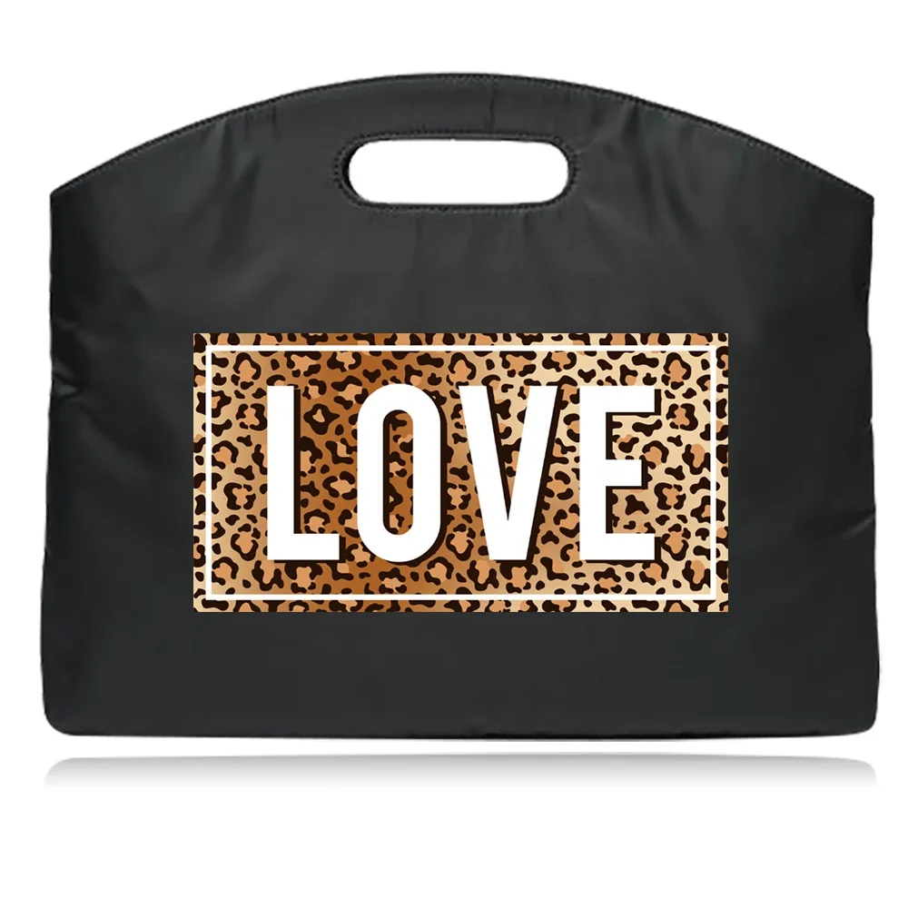 Moda feminina computador documento bolsa maleta de negócios saco padrão leopardo bolsa de embreagem grande capacidade bolsa mensageiro