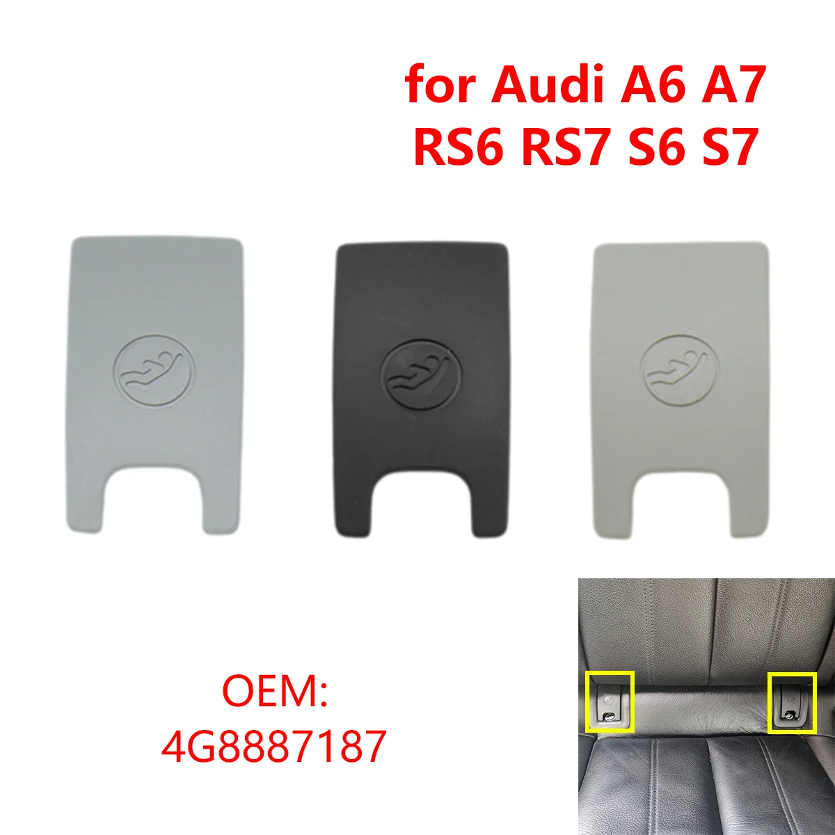 4g8887187 para audi a6 a7 rs6 rs7 s6 s7 capa de assento de segurança infantil traseira do carro fivela de assento capa isofix