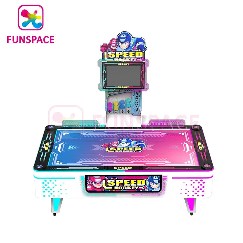 Funsapce Earn Money Coin Operated Arcade Mesa De Hockey De Aire Air Hockey Table Gaming Machine With Electronic Scorer