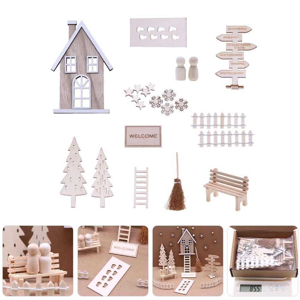 

1 Set Christmas Miniature Ornament Kit Mini House Decor Creative Diy Xmas Scene Layout Accessories Fine Craftsmanship