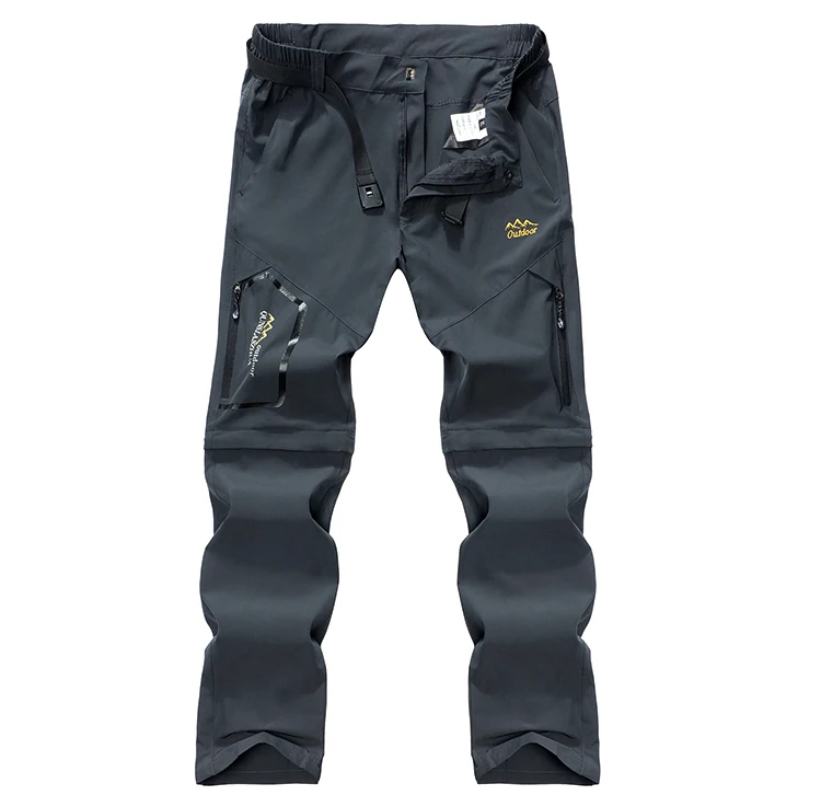 Pantalones convertibles de senderismo para hombre, pantalones de acampada, repelentes al agua, ligeros, de secado rápido, con cremallera, para pesca, trabajo de carga al aire libre, senderismo