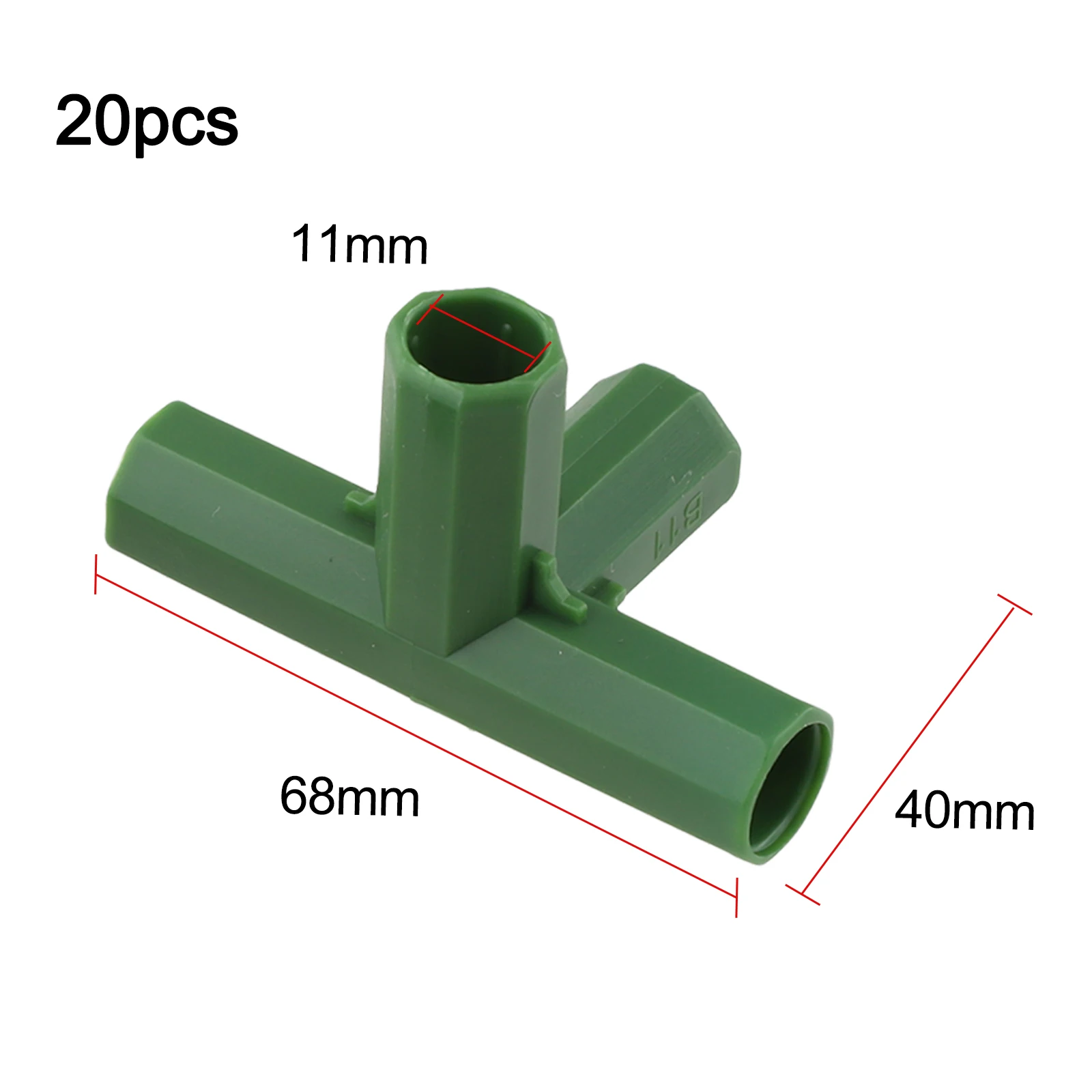 Flower Stand Support Gardening Frame Connectors For Gardening Projects 11mm Inner Diameter PP Plastic Construction