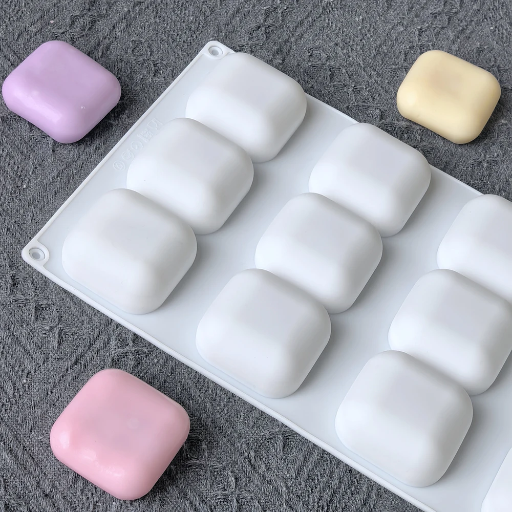 1pc 12 cavity square silicone mousse cake mold is easy to use and non stick baking mold for cake decoration DIY baking tools