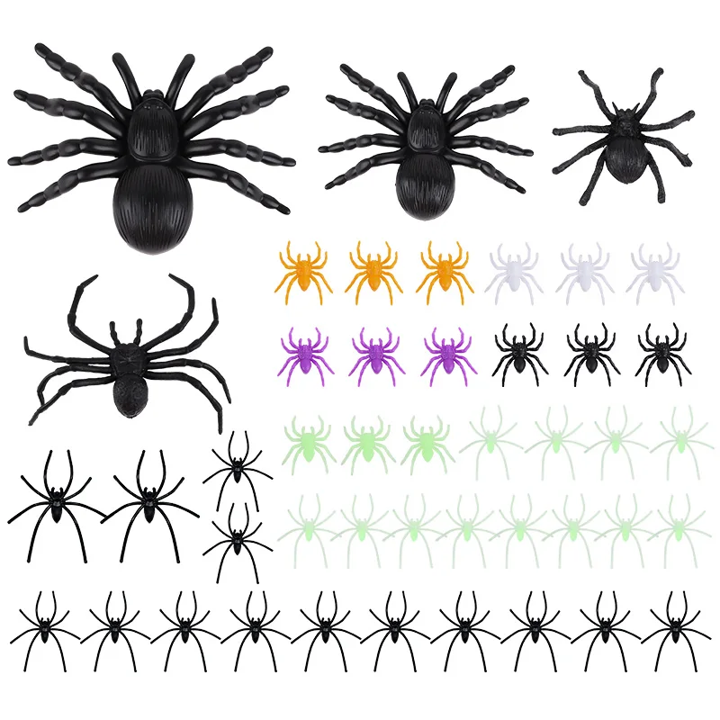 5/45/70 pezzi Halloween realistici ragni di plastica Puntelli horror Falso ragno Scherzo Forniture ingannevoli Halloween Party Home Favors Decor