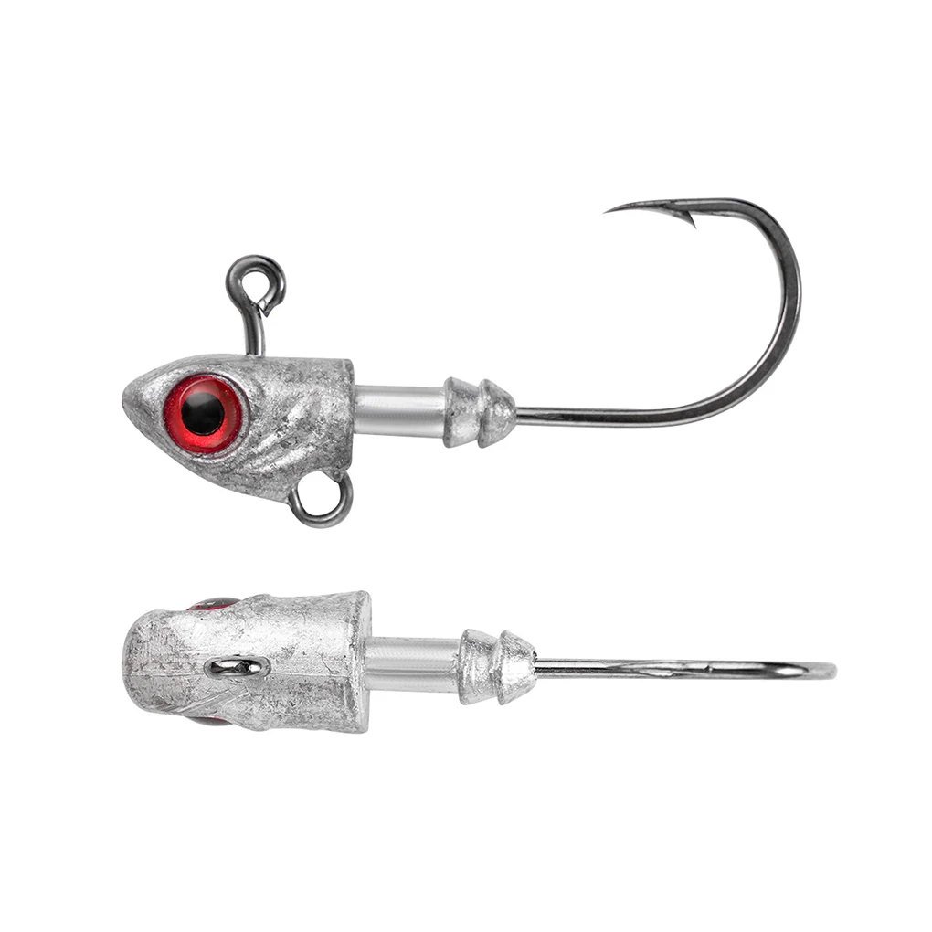 الفضة عالية القوة هوك مجموعة رئيس هوك تهزهز رئيس إغراء الصيد معالجة مجموعة مع ملامح الأسماك واقعية اثنين مكدسة #2