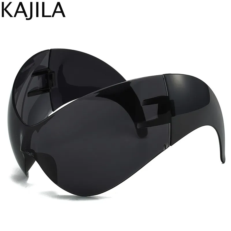 Oversized Y2k Punk sportowe okulary przeciwsłoneczne kobiet 2023 luksusowe steampunkowe jednoczęściowe okulary przeciwsłoneczne dla damy wiatroszczelne gogle UV400