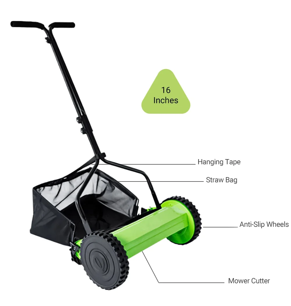 

Hand-Propelled Manual Reel Lawn Mower Hand Push Lawnmower Grass Cutting Machine Gardening Equip Bee Farm Apiary NEW