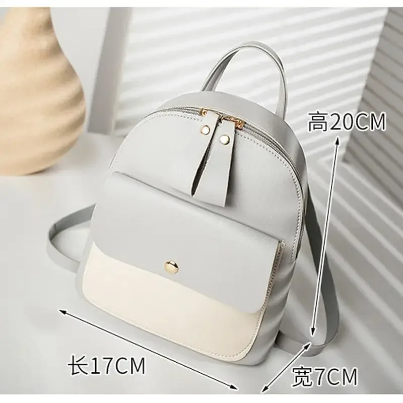 The New Korean Version Small Backpack Can Be Tilted Across One Shoulder and Has Multiple Functions Which Are Simple and Colorful