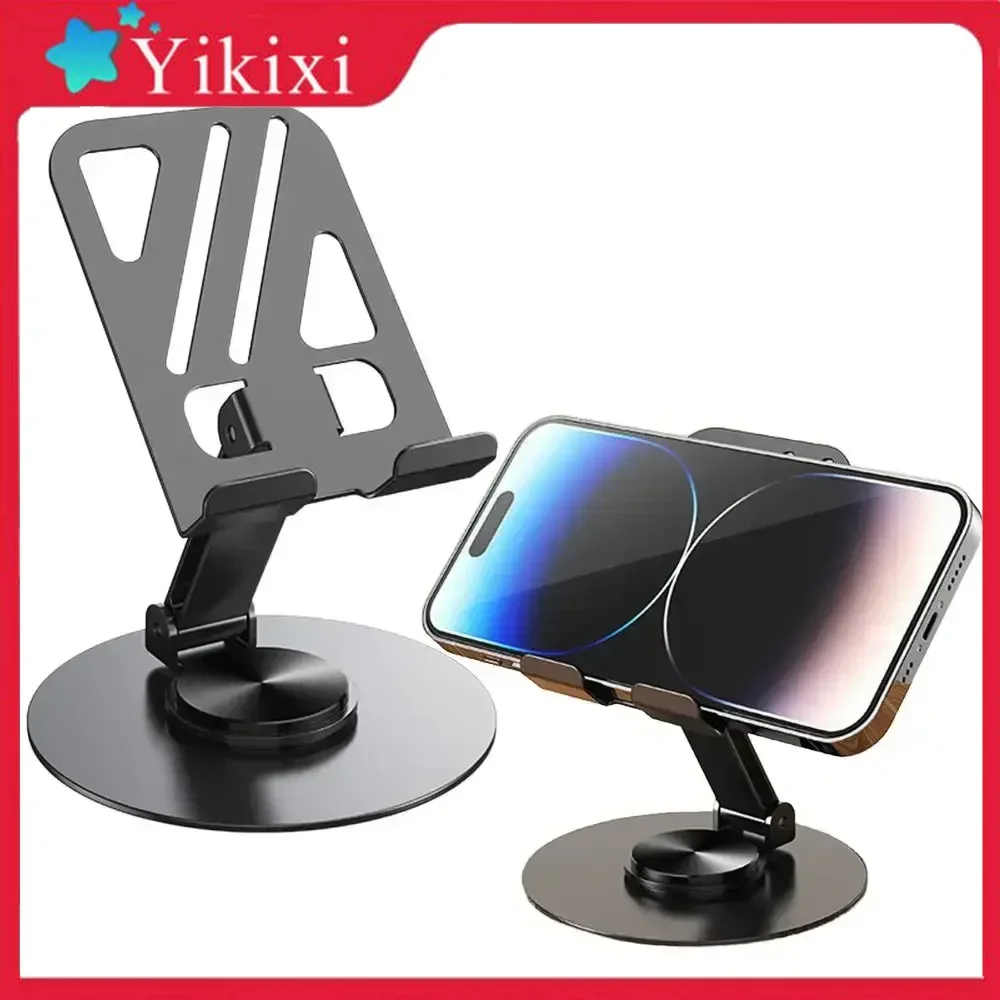 

Metal Rotating Tablet Multi Functional Foldable Desktop Holder Popular For Live Streaming and Watching Shows Lazy Person Holder
