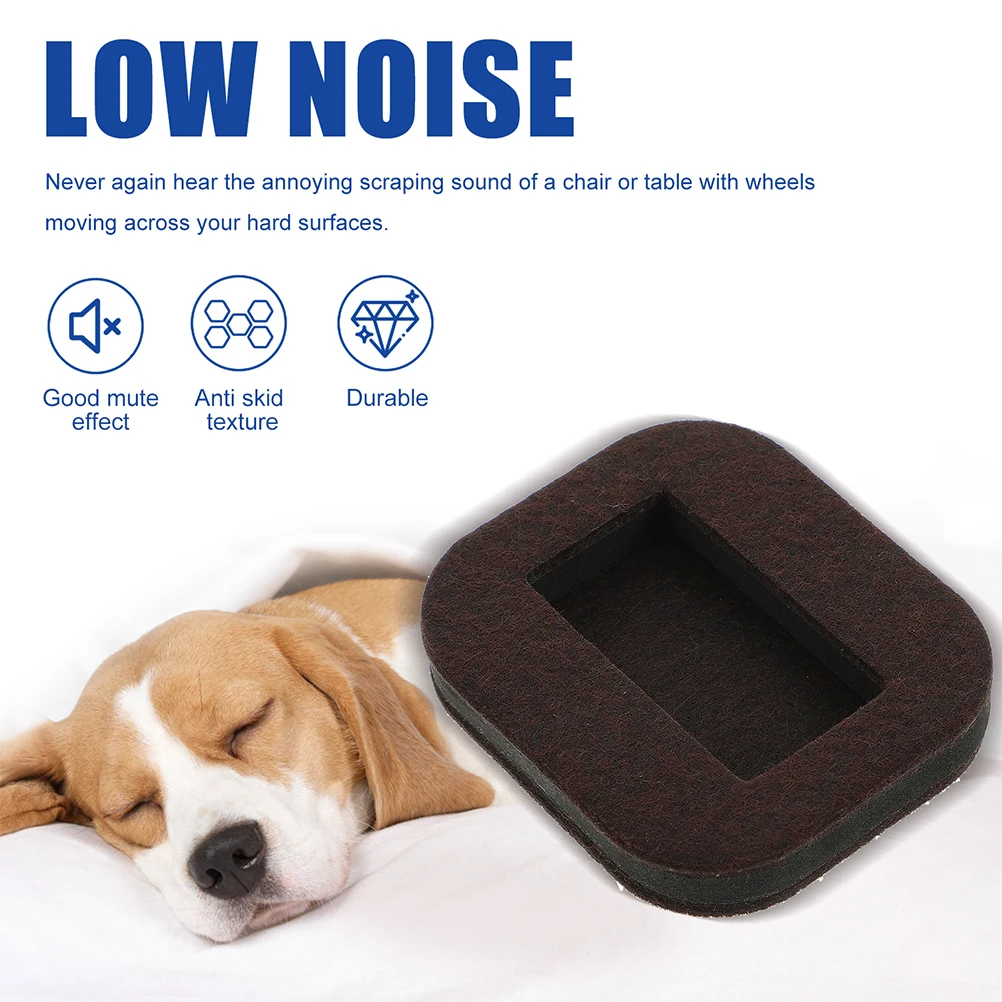 

10pcs Felt Chair Caster Cups Floor Protectors Non-Slip Furniture Pads For Hardwood Bed Wheel Stopper Sofa Dresser Piano
