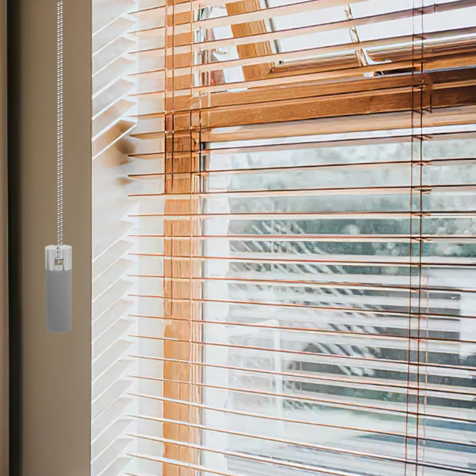 

2Pcs Weighted Blind Pull Cord Grey Plastic Curtain Cord Weights Vertical Roller Drapes Window Shutter Accessories