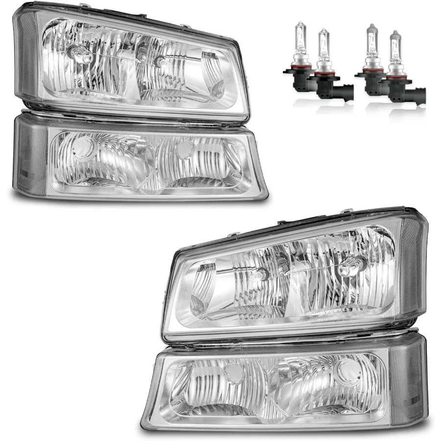 

Фары в сборе с лампами для 2003-2007 Chevy Silverado 1500/2500/3500 1500HD/2500HD 2003-2006 Avalanche Driver Passenger Sid