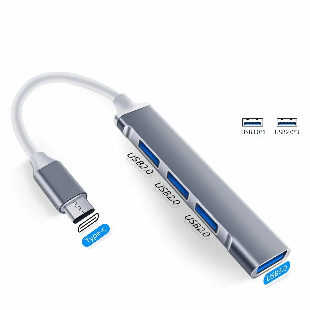 USB Type C to USB 3.0 A/USB A x3 Multi-function Docking Station Suitable For Devices With Standard Type C Interfaces Such Laptop