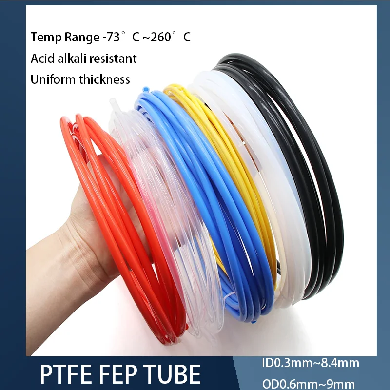 PTFE Tube ID 0.3mm ~ 8.4mm F46 FEP Insulated Capillary Heat Protector Transmit Rigid Pipe Higth Temperature Corrosion Resistance