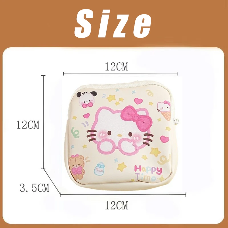 مرحبا كيتي الوسادة الصحية حقيبة التخزين الكرتون حشا حقيبة لطيف صفر المحفظة المحمولة حقيبة مستحضرات تجميل فتاة هدية عيد الميلاد