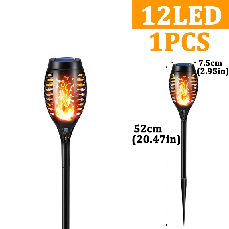 96 LED Outdoor Solar Torch Lights Waterproof Garden Patio Flickering Dancing Flame Lamp image 3