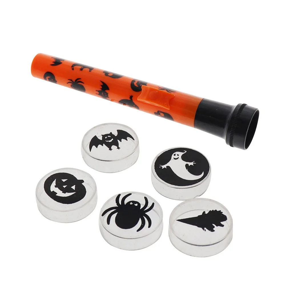 

5Sets Halloween Projector Flashlight Pumpkin Ghost Skull 5 Colorful Patterns Eye Control Haunted House Party Light