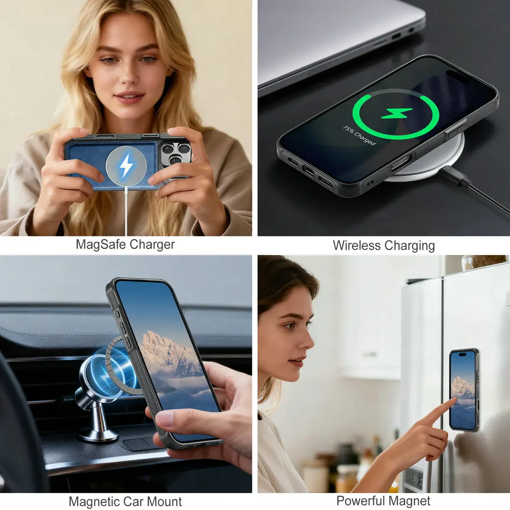 آيفون 17 برو 5G 2025 2In1 محفظة جلدية قابلة للفصل آيفون الهواء 17 16 15 14 13 12 برو ماكس 16 زائد 16E غطاء مغناطيسي #5