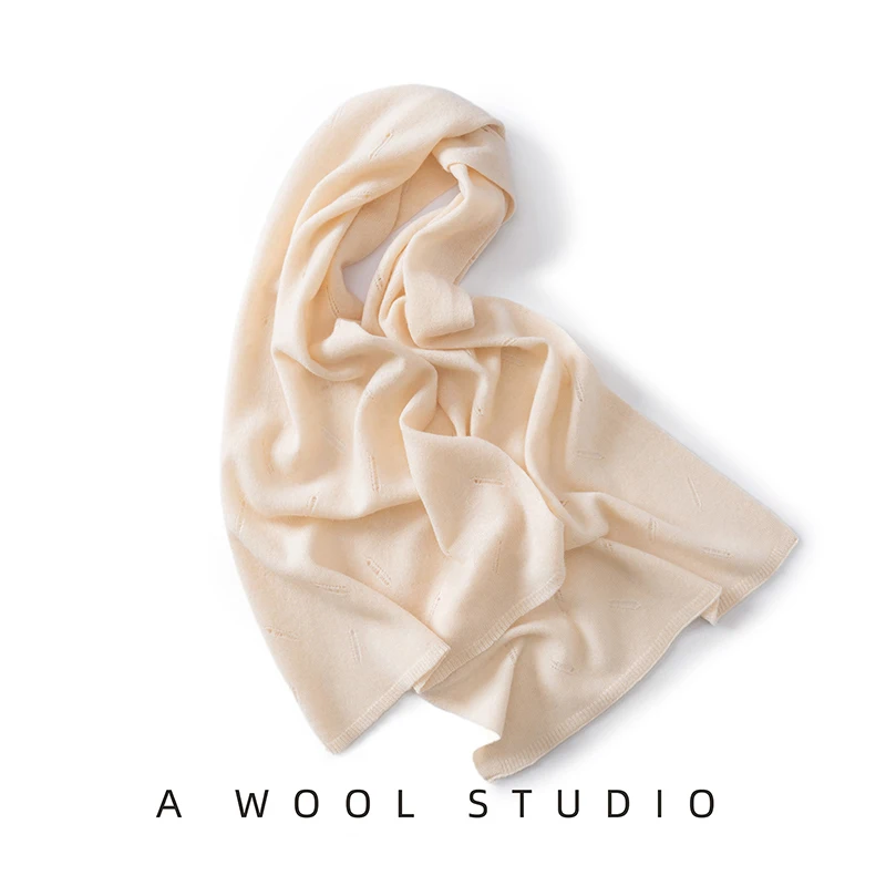 

Женский открытый вязаный шарф большого размера из 100% чистой шерсти, зимний теплый мягкий стильный универсальный легкий дышащий аксессуар для холодной погоды