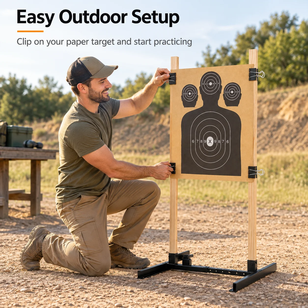 AOLIVIYA Shooting Target Paper Holder 6-24 Inch Adjustable Shooting Training Range Practice Tool
