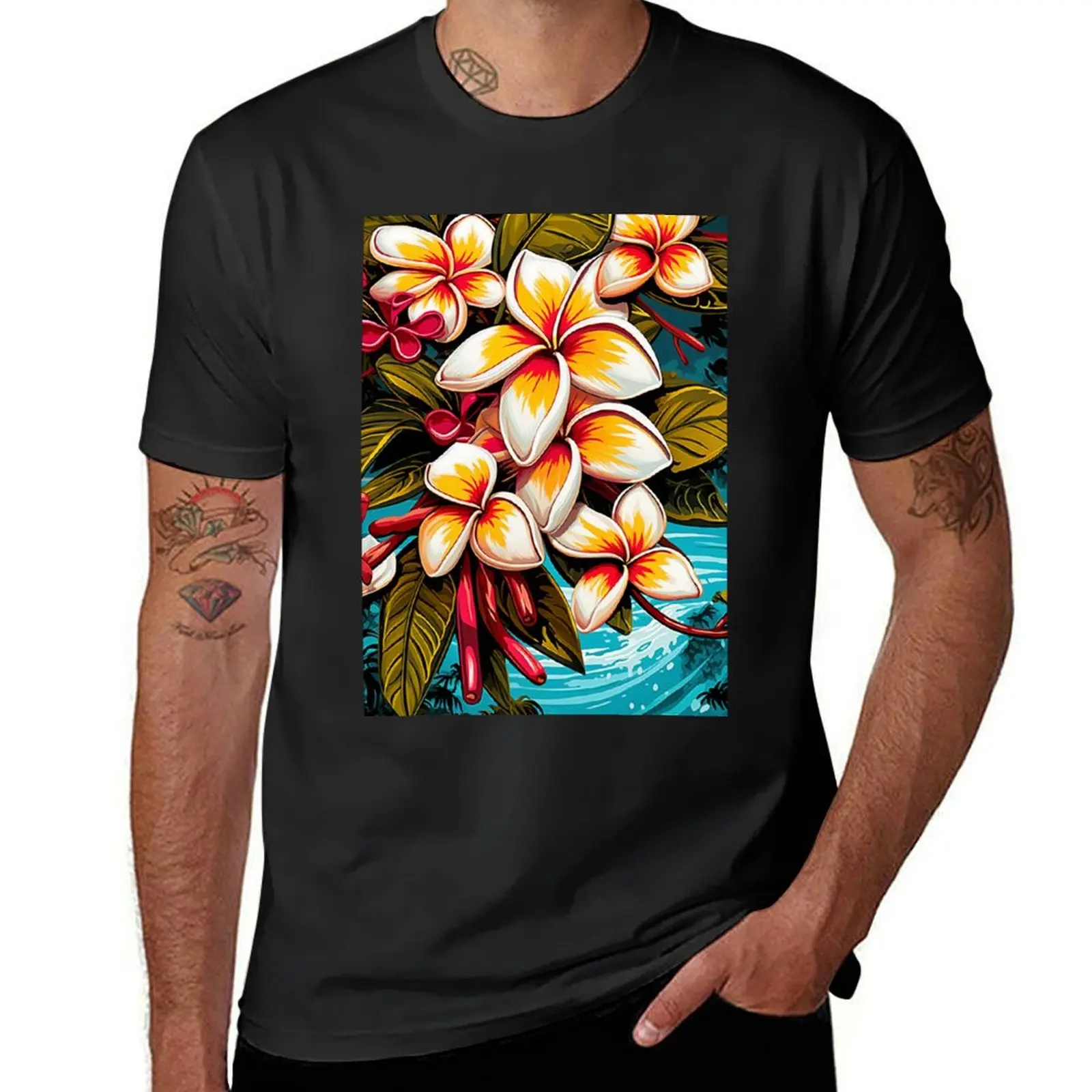 Frangipani Love T-Shirt plain sweat luxury clothes men