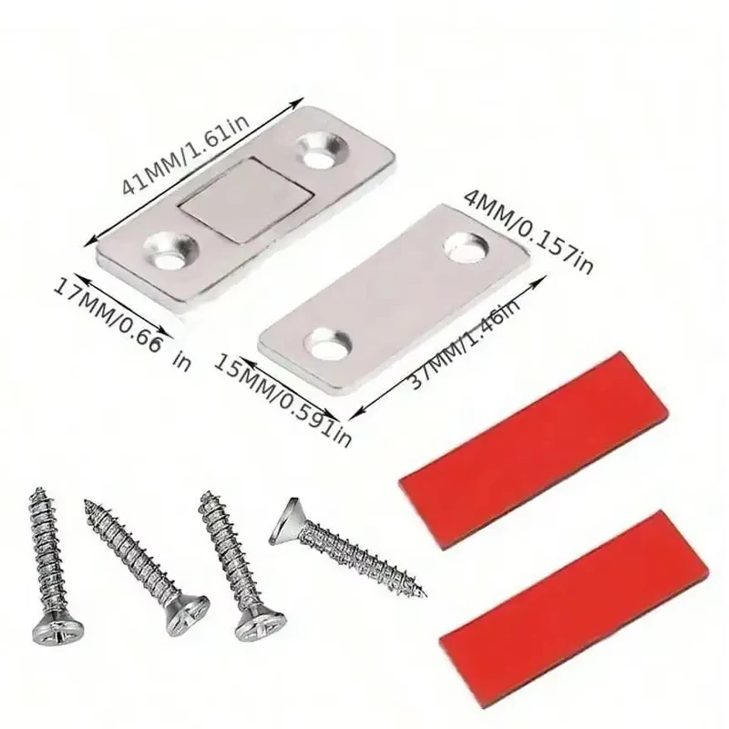 Magnetic Cabinet Catches Ultra Thin Door Strong Magnets Stopper Invisible Adhesive Drawer Magnet Lock for Kitchen Closet Closer