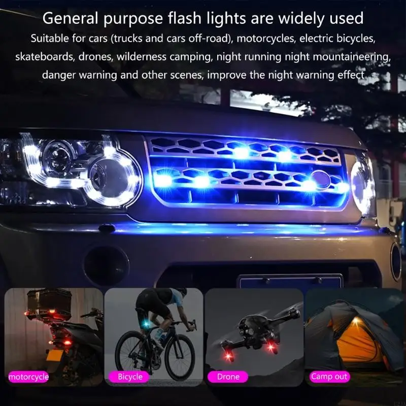 

U2JA беспроводные светодиодные флэш -флэш -светильники легкая установка мотоцикл Light Simple для транспортных средств и