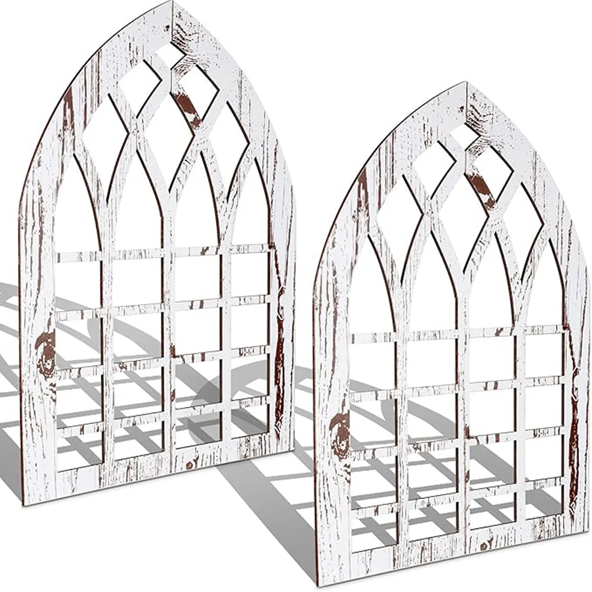 قطعتان من إطار نافذة ريفية بسيط لتزيين الحائط الخشبي لتزيين جدران المزرعة ونافذة مقوسة لتزيين الحائط