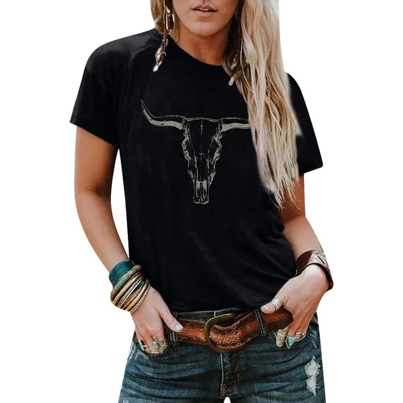Cow Skull Female T-Shirt: The Ultimate Guide to Wearing Boho Western Style with Confidence