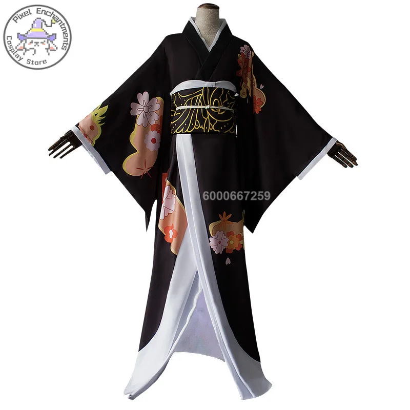 Kimetsu No Yaiba Anime Kibutsuji Muzan Cosplay Costume Demon Slayer Role Play Women Kimono Uniforms Clothes Wig Dresses