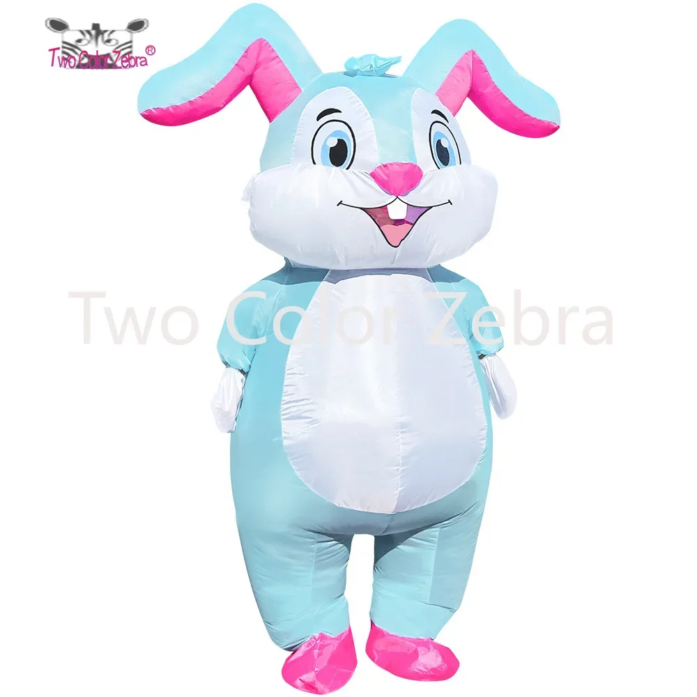 2024 Cross-border Easter Bunny Inflated Garment, Blue and Pink Bunny Inflatable Costume, Cartoon Creative Role Play Clothing