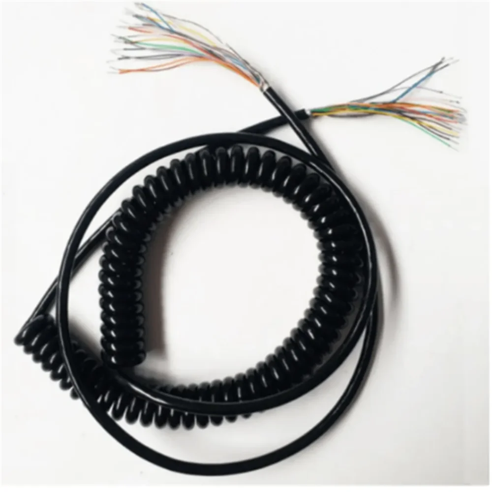 12/14/15/16/18/19/21/26 Cores Spiral Cable for CNC Electronic Handwheel Spring Wire Cable Manual Pulse Generator  3-4m