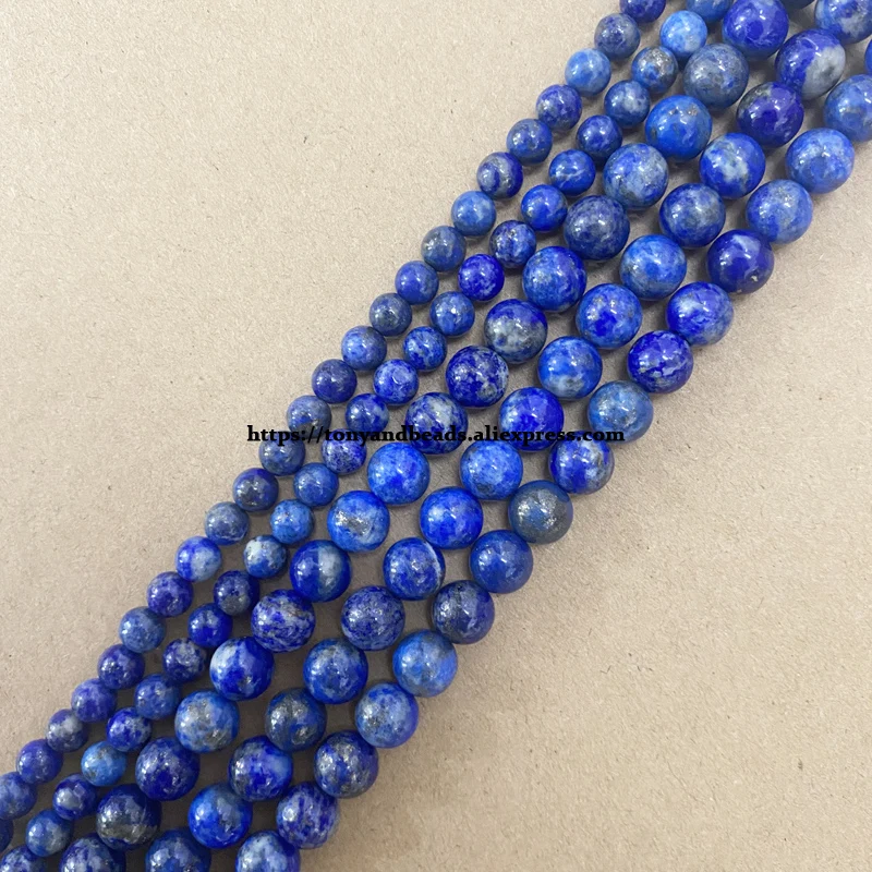 Natural Stone Semi-precious AA Afghanistan Lapis Lazuli Round Loose Beads 15\