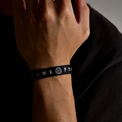 12mm Silicone Nordic Viking Bracelet for Men, Soft Rubber Bands Wristband, New Sporty Compass Rune Almut Bangle, Gifts for Him
