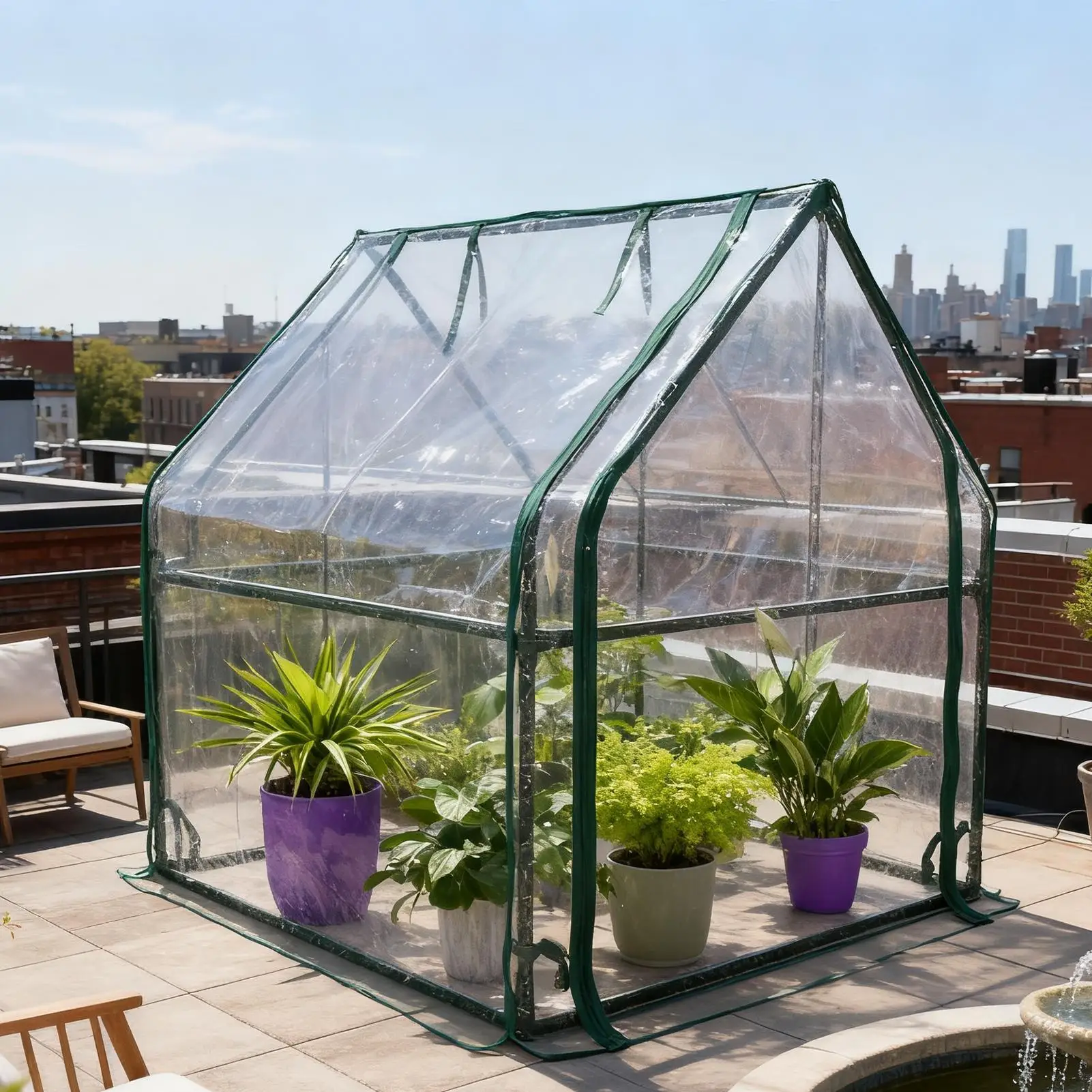 

Мини-садовая теплица для рассады, сверхмощная дверь на молнии, теплица для посадки цветов для патио, дома, балкона, сада