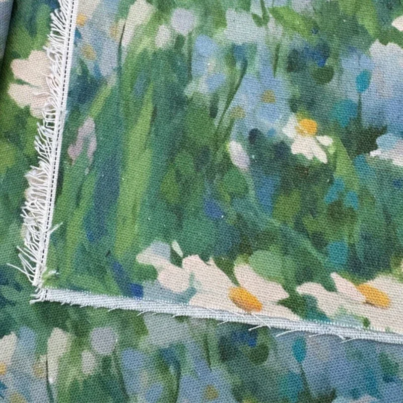 

Картина маслом, цветочная ткань, смесь хлопка и льна премиум-класса с плотным плетением для скатерти, сделай сам, домашний декор, ткань для дверных штор