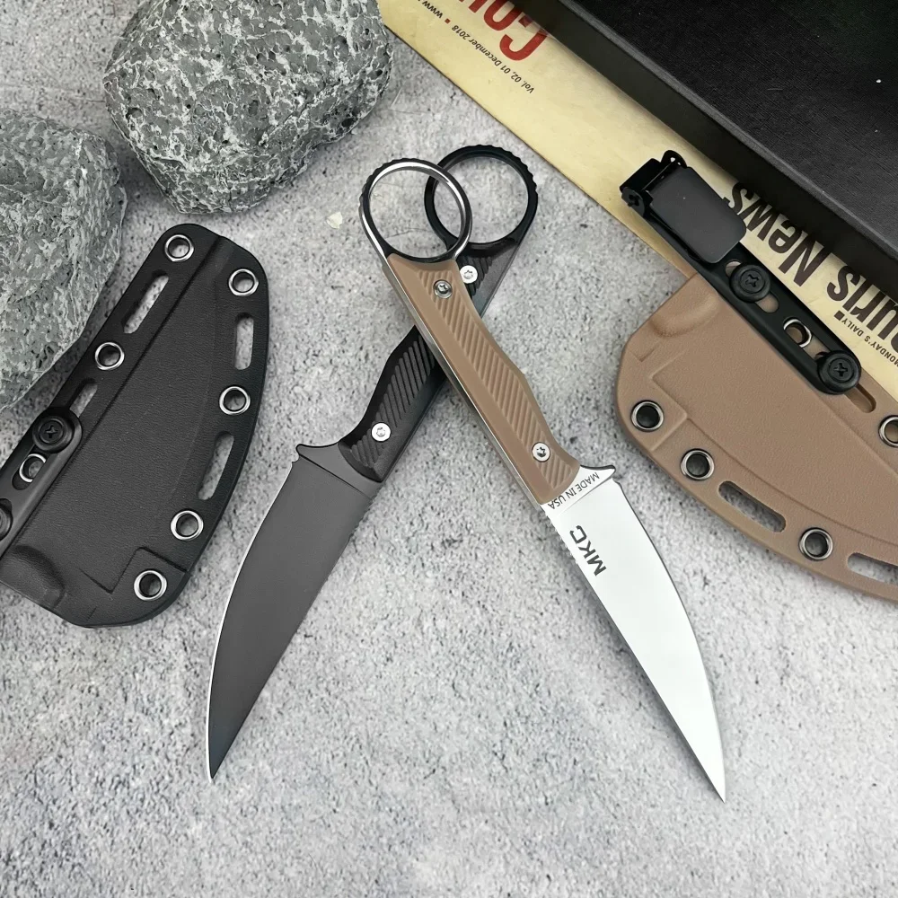 

New MKC High Hardness Fixed Blade Knife 8Cr13Mov Blade with Sheath Portable Outdoor Camping Knife Survival Cutting Rescue Knife