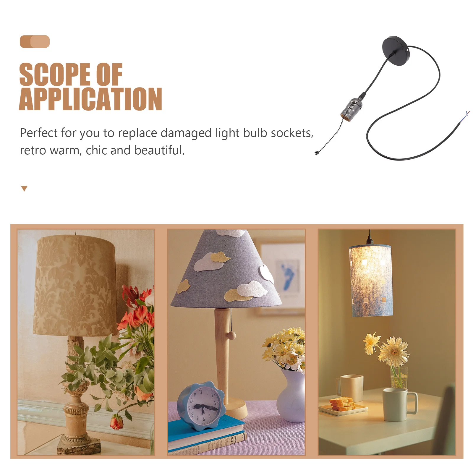 

Vintage Lamp Holder E27 Pendant Light Socket Retro Bulb Adapter Iron Plastic Aluminum Cable For Bedroom Lighting Fixtures