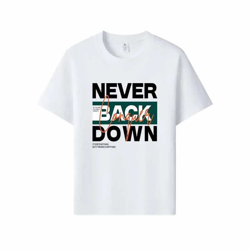 Back Conquer T-shirt pour homme style urbain rétro, tissu doux, coupe ample et confortable