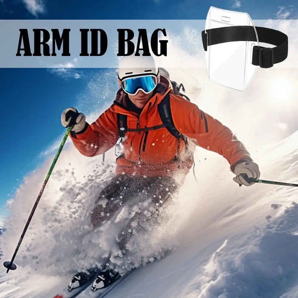 Adjustable Elastic Arm Band ID Badge Holder for Men Women PVC Plastic Card Holder Photo Armband ID Card Bag Wholesale