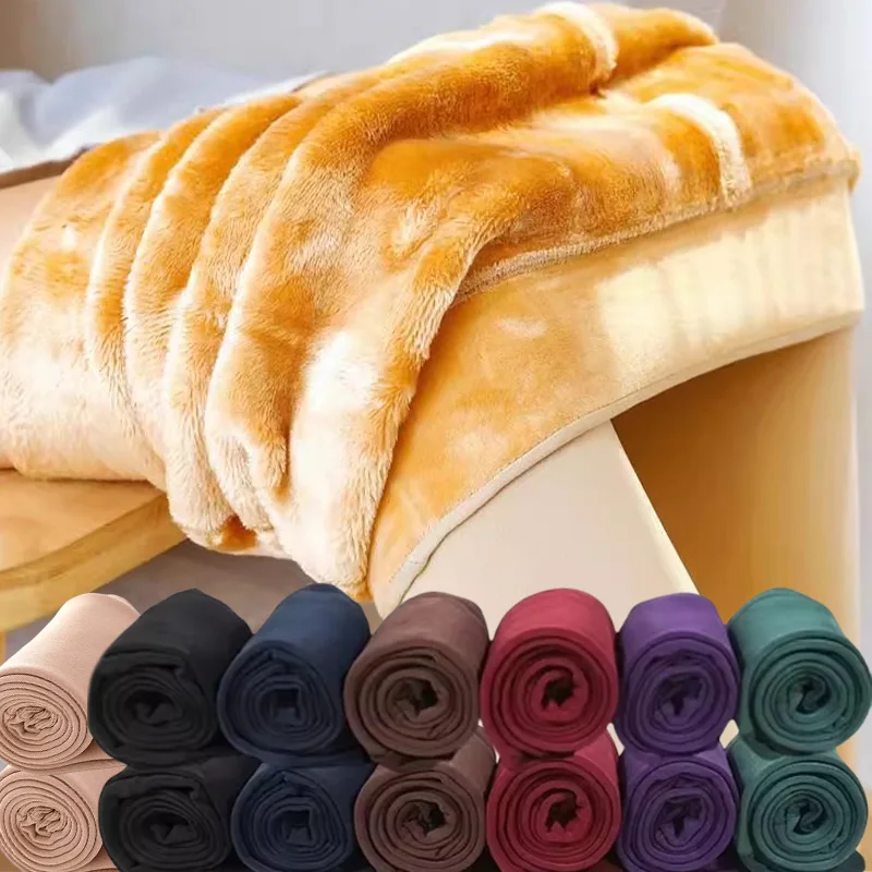 

1-2pairs New Thermal Stockings High Elastic Velvet Pantyhose Woman Fleece Tights Winter Warm Pantyhose Female Stretchy Leggings