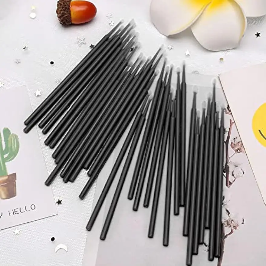 MASSA 500 Stück Einweg-Mikro-Wimpernbürstenköpfe, erweiterte persönliche Wimpernbürstenköpfe, Mehrzweck-Mikro-Make-up-Bürstenköpfe