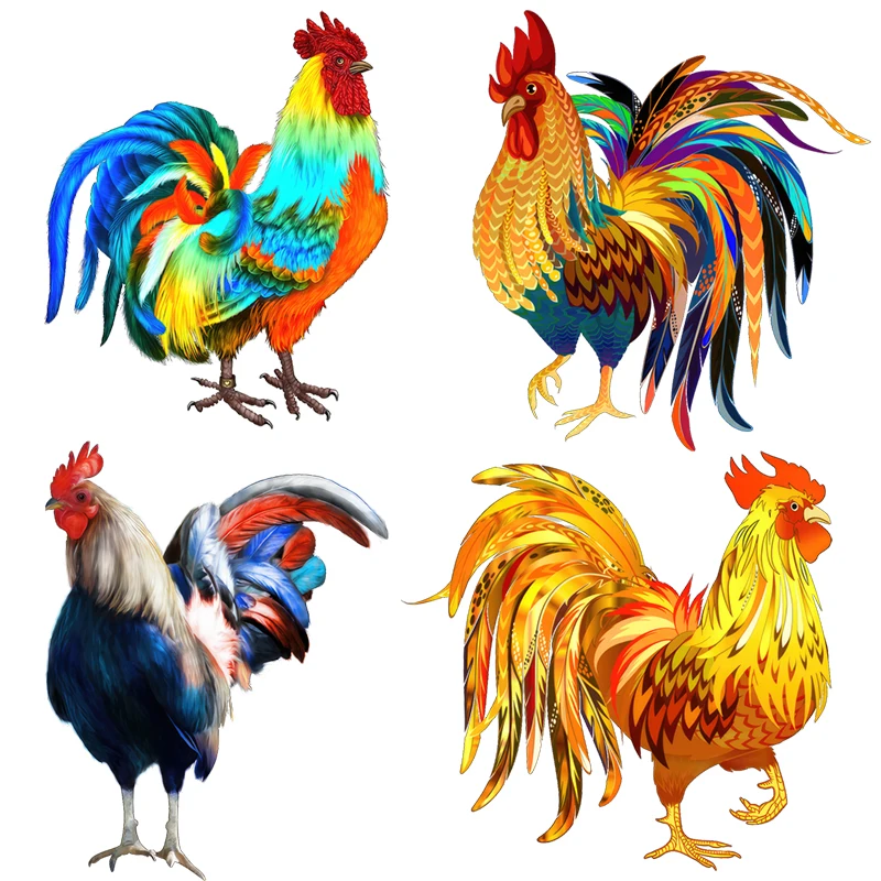 Three Ratels CP66 Colorful rooster cartoon animal stickers room decoration wall stickers car decals