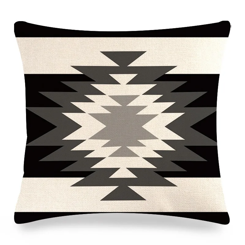 Throw Pillow Cases Bohemian Aztec Geometric Pattern Cushion Cover 45x45cm Home Living Room Decoration Linen/Cotton Pillowcover