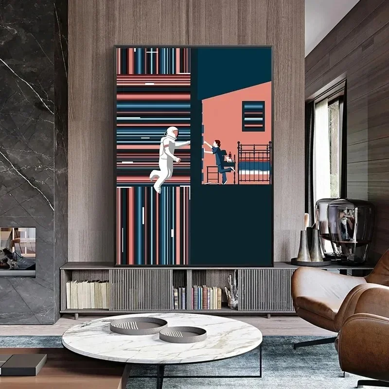 لوحة قماشية للفضاء بين النجوم مطبوعة صورة فنية على الحائط لتزيين المنزل العصري الحديث مناسب لغرفة المعيشة وغرفة النوم #4