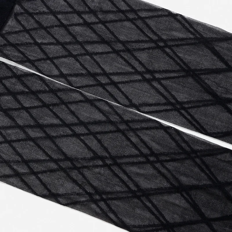 حجم كبير XL XXL 3XL 4XL جوارب طويلة عالية الخصر رقيقة جدا النايلون الماس شبكة تخزين تصميم عالي الجودة للسيدات #5