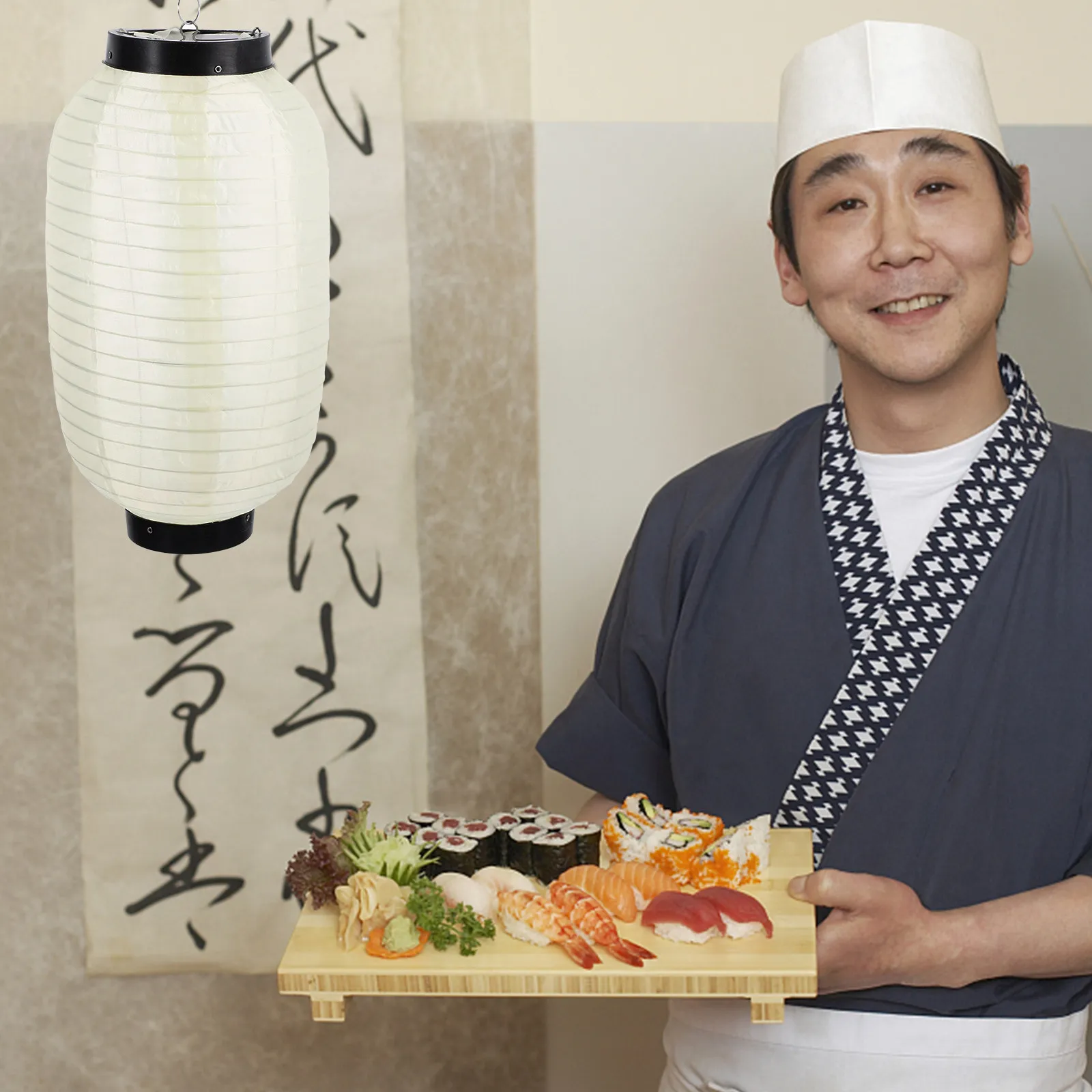 4 Faroles Japoneses Colgantes de Seda Impermeables, Decorativos para Restaurantes, Barbacoas, Sushi, Publicidad