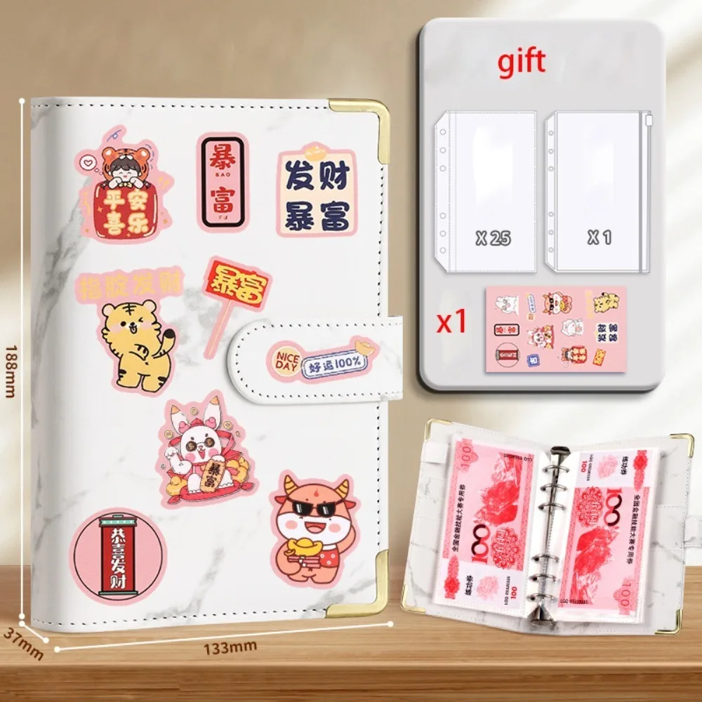 

Save Money Envelopes Money Saving Challeng PU Large Capacity Banknote Colletion Booklet Waterproof Reusable