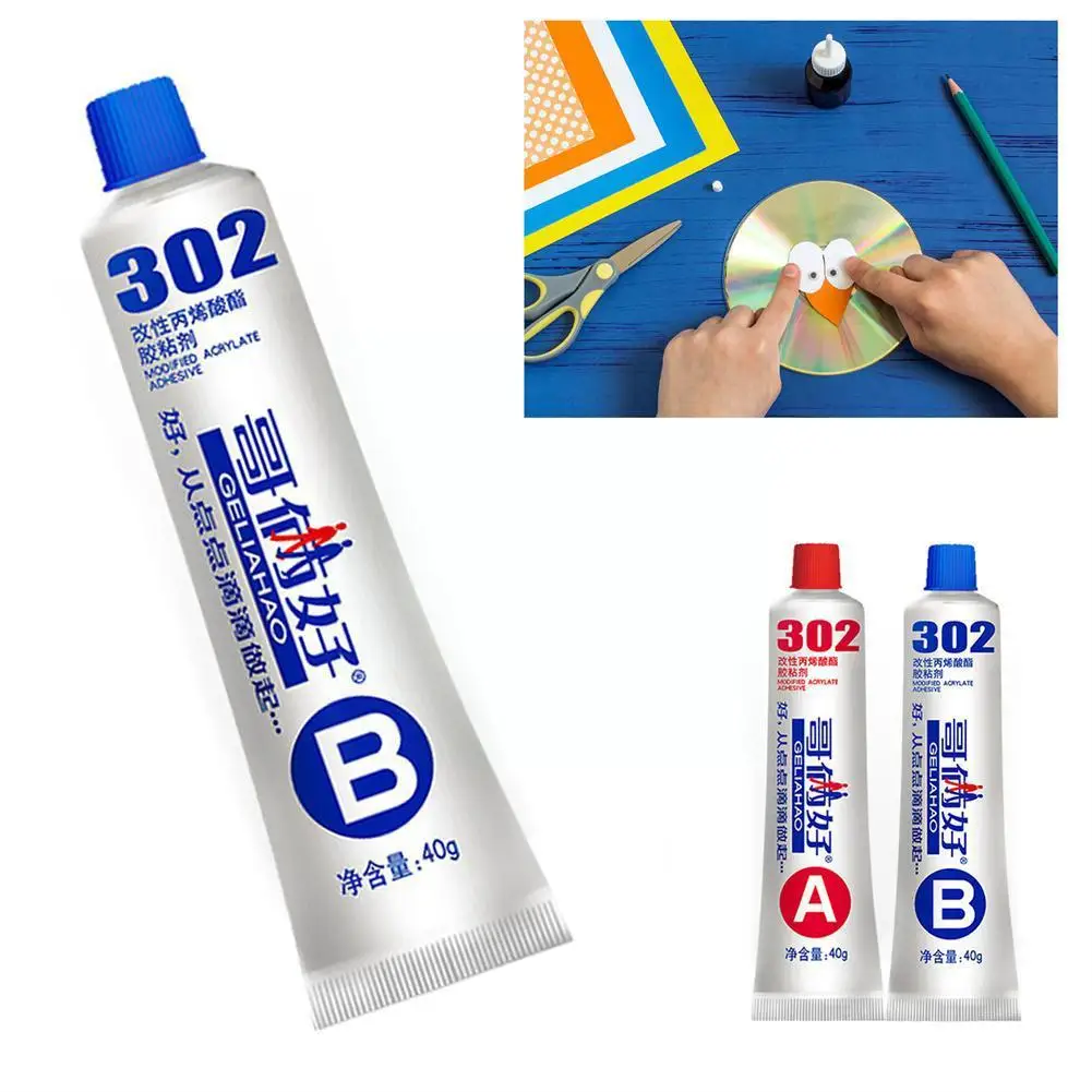 Quick-drying Ab Strong Adhesion Metal Iron Aluminum Tile Wood Super 302 Glue Ceramic Glue Welding Temperature High E7g5